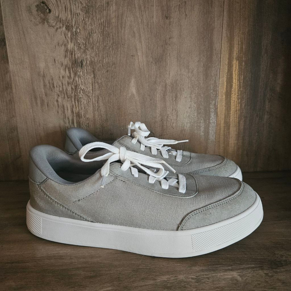 Kids Casual Grey Lace-Up Sneakers with White Sole